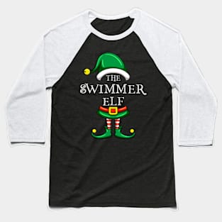 The Swimmer Elf Matching Family Christmas Pajama Baseball T-Shirt